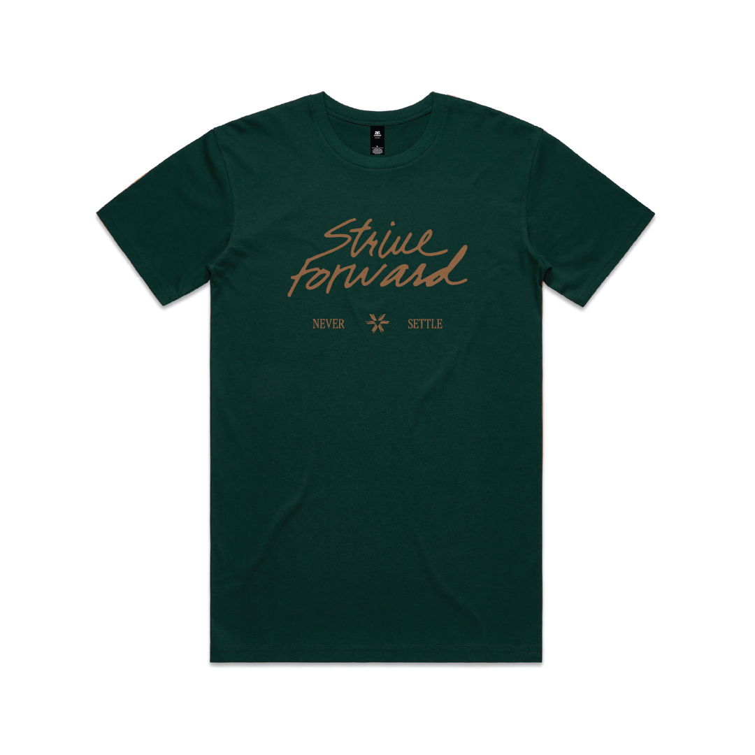 Strive Forward Scribble - Staple Tee - Pine Green