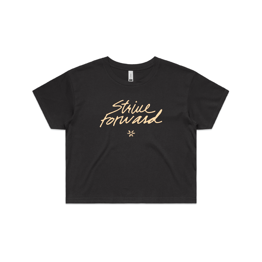 Strive Forward Scribble - Script Crop Tee