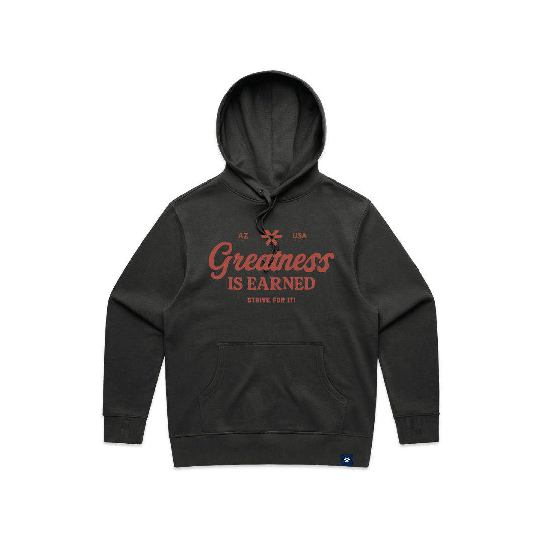 Greatness Is Earned Hoodie | Coal