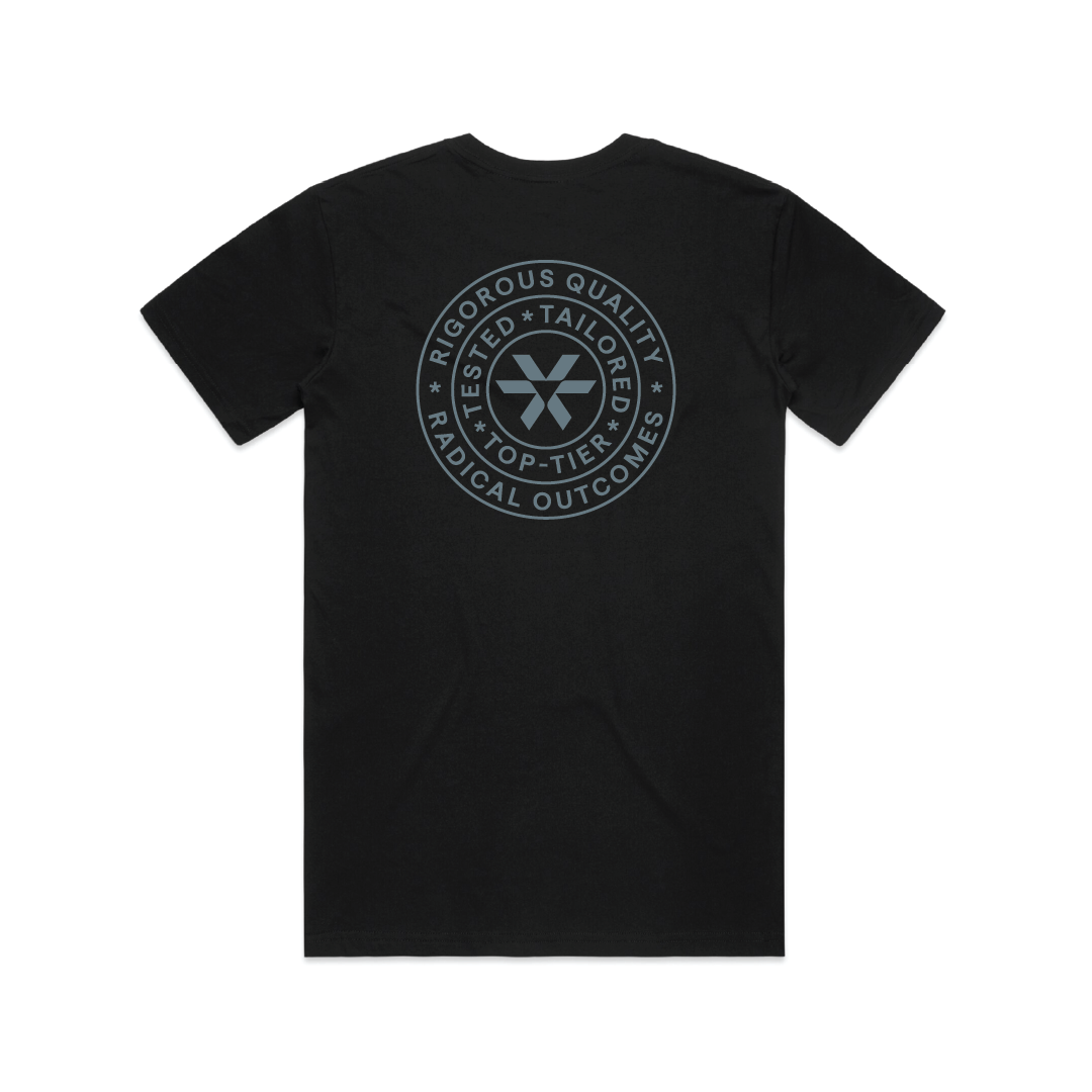 Rigorous Quality. Radical Outcomes. - Staple Tee - Black